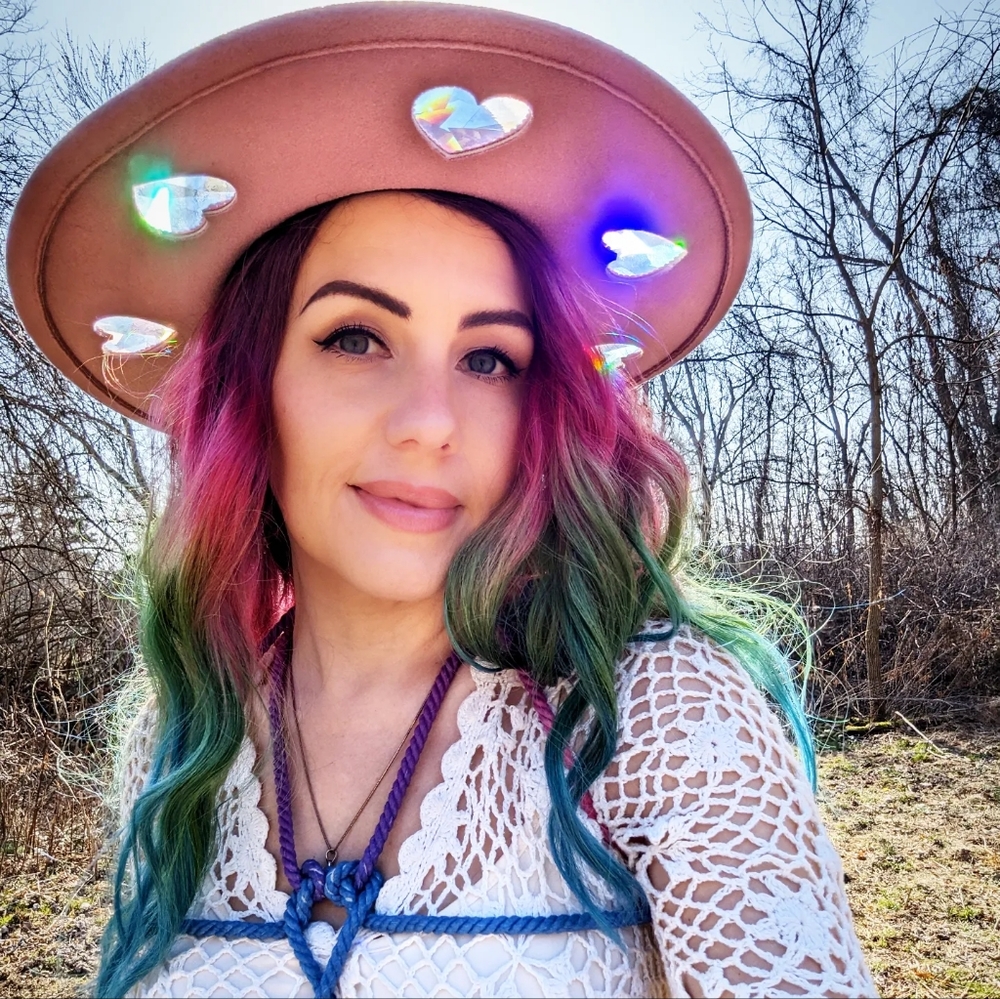 Celestial Suncatcher moon rainbow prism festival hat made to order